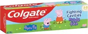 BIG W Colgate Kids Peppa Pig Toothpaste 2- 5 Years Mild Mint Gel 90g offer