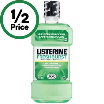 Woolworths Listerine freshburst mouthwash 500ml offer