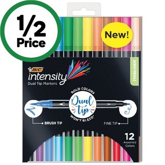 Woolworths Bic intensity dual tip markers pk 12 offer