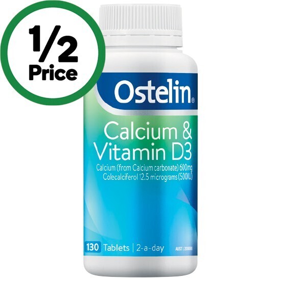 Ostelin vitamin d & calcium tablets pk 130 offer at Woolworths