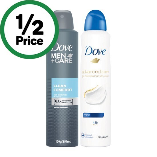 Dove aerosol antiperspirant deodorant 220254ml offer at Woolworths