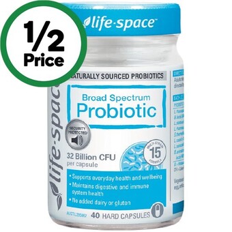 Woolworths Life-space broad spectrum probiotic capsules pk 40* offer