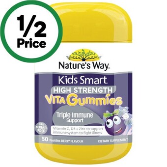 Woolworths Nature's way kids vita gummies triple immune support pk 50* offer