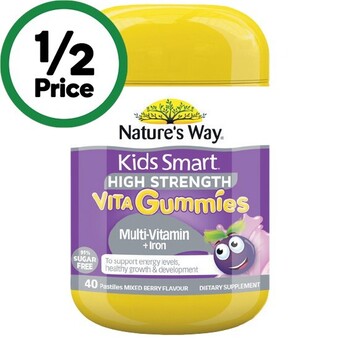 Woolworths Nature's way kids vita gummies multivitamin + iron pk 40* offer