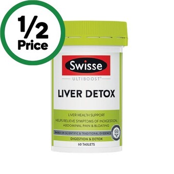 Woolworths Swisse ultiboost liver detox tablets pk 60* offer