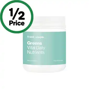 Woolworths Frank simple. greens vital daily nutrients mango & papaya 210g* offer