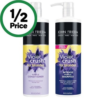 Woolworths John frieda violet crush intense purple toning shampoo or conditioner 475ml offer