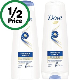Woolworths Dove shampoo or conditioner 320ml offer