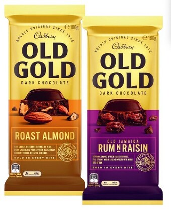 Coles Cadbury old gold block 170g-180g offer