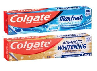 Coles Colgate advanced tartar & whitening or max fresh coolmint toothpaste 200g offer