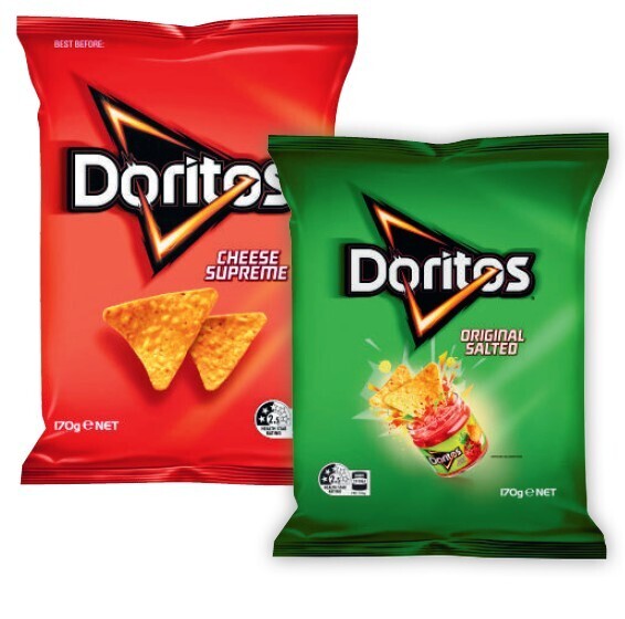 Doritos corn chips 150g170g offer at Coles