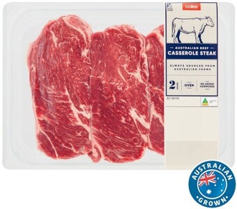 Coles Coles no added hormones beef chuck casserole steak 850g offer