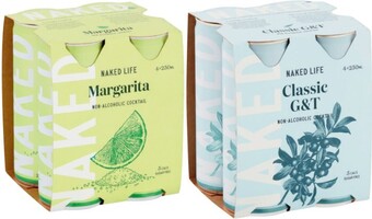 Naked life non alcoholic cocktails 4x200ml or 4x250ml