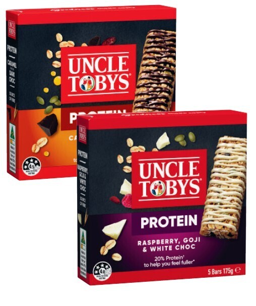 Uncle tobys protein muesli bars 175g offer at Coles