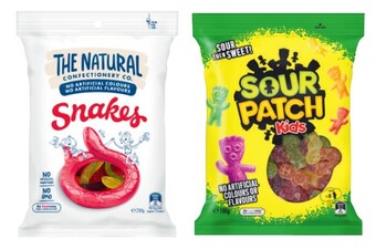 Coles The natural confectionary co. 180g-230g, sour patch 190g or pascall jubes 300g offer