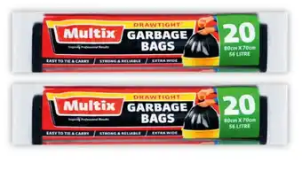 Coles Multix drawtight garbage bags 56 litre 20 pack offer