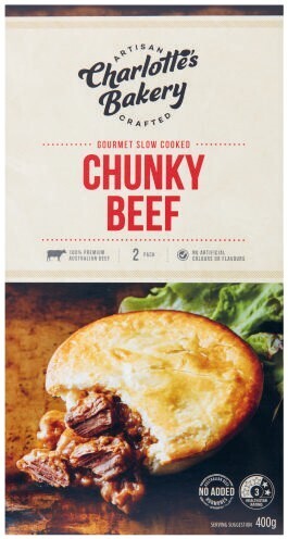 Charlotte's bakery slow cooked pies 2 pack 400g