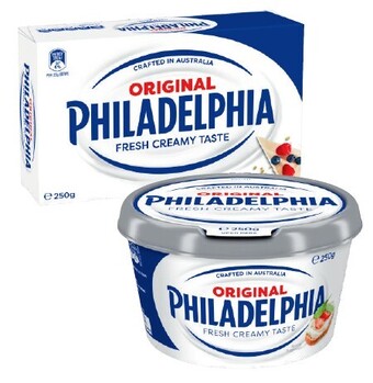 Coles Philadelphia cream cheese block or tub 250g offer
