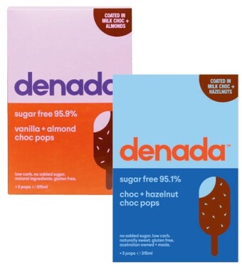 Coles Denada sugar free pops 315ml-400ml offer