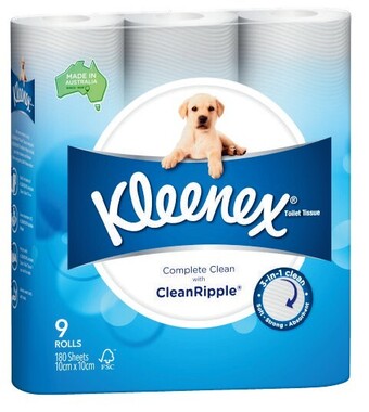 Coles Kleenex complete clean toilet tissue 9 pack offer