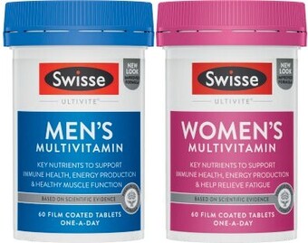 Coles Swisse ultivite men's or women's multivitamin tablets 60 pack* offer