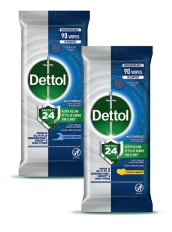 Coles Dettol 24hr protect wipes 90 pack offer