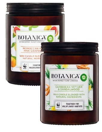 Coles Botanica by air wick scented candle 500g offer