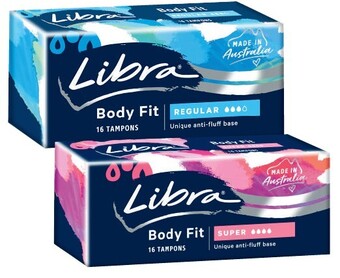 Coles Libra original regular or super tampons 16 pack offer