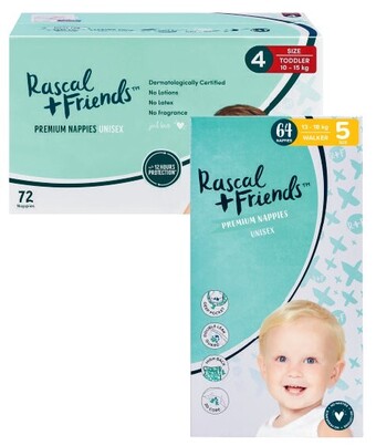 Coles Rascal + friends jumbo nappies 64 pack-96 pack offer