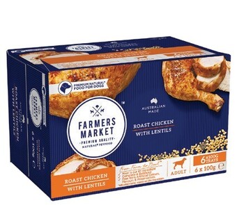 Coles Farmers market dog food 6x100g offer