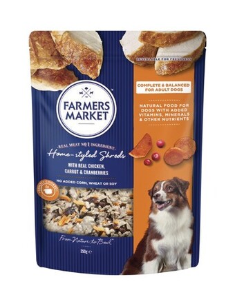 Coles Farmers market home styled shreds dog food 250g offer