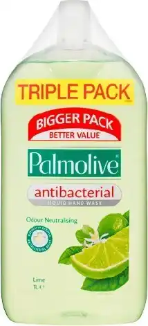 BIG W Palmolive 3-Pack Liquid Hand Wash 1-Litre - Antibacterial Lime offer