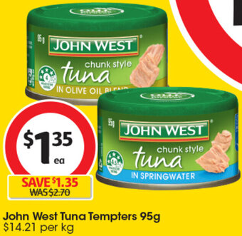 Coles John West Tuna Tempters 95g offer