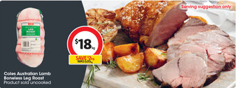 Coles Coles Australian Lamb Boneless Leg Roast offer