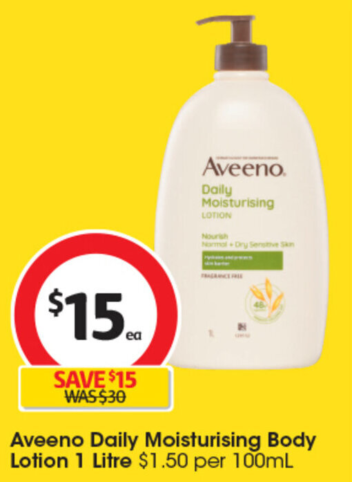 Aveeno Daily Moisturising Body Lotion 1 Litre offer at Coles
