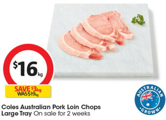 Coles Coles Australian Pork Loin Chops Large Tray offer