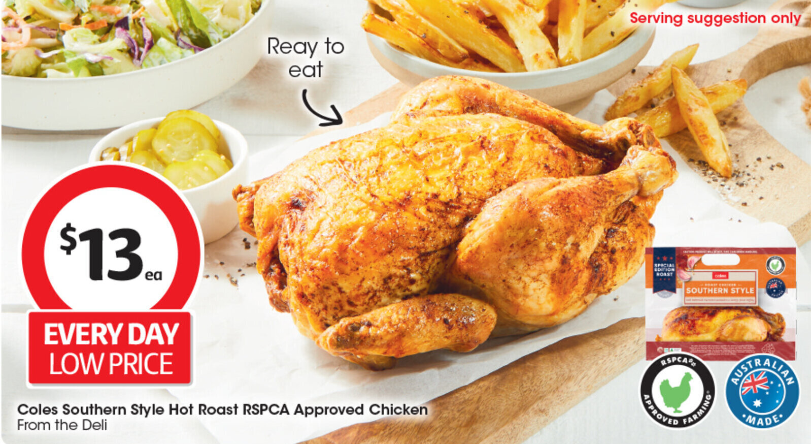 Coles Southern Style Hot Roast RSPCA Approved Chicken offer at Coles
