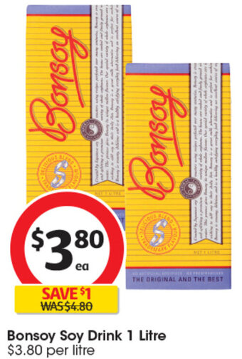 Coles Bonsoy Soy Drink 1 Litre offer