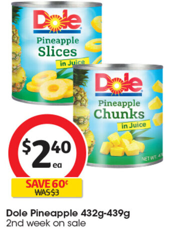 Coles Dole Pineapple 432g-439g offer