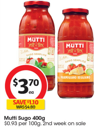 Coles Mutti Sugo 400g offer