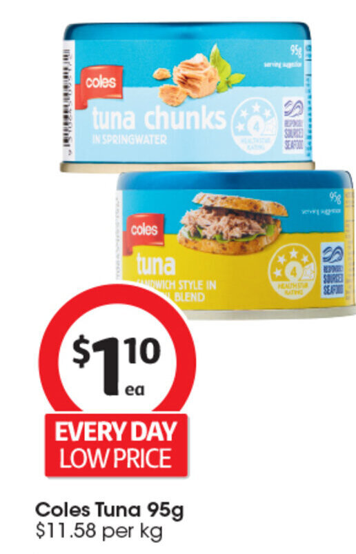 Coles Tuna 95g offer at Coles