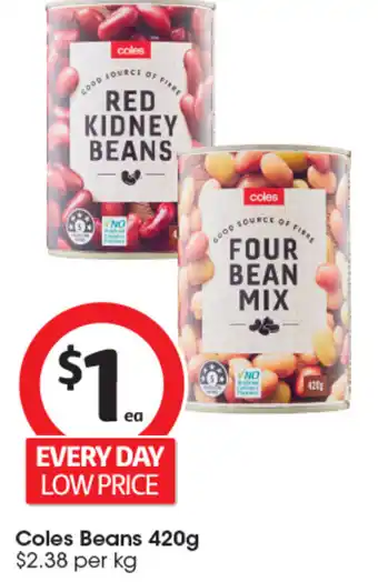 Coles Coles Beans 420g offer