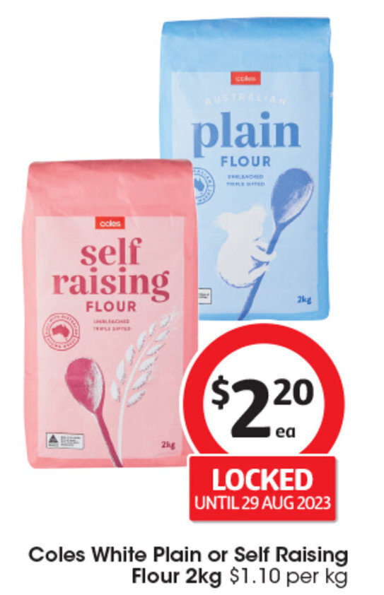 Coles White Plain or Self Raising Flour 2kg offer at Coles