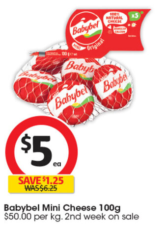 Coles Babybel Mini Cheese 100g offer