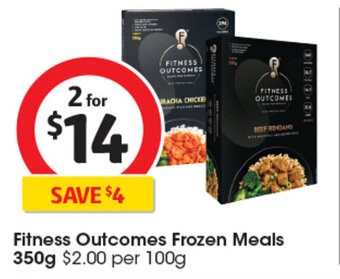 Coles Fitness Outcomes Frozen Meals 350g offer