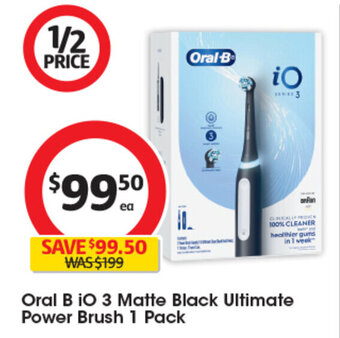 Coles Oral B iO 3 Matte Black Ultimate Power Brush 1 Pack offer