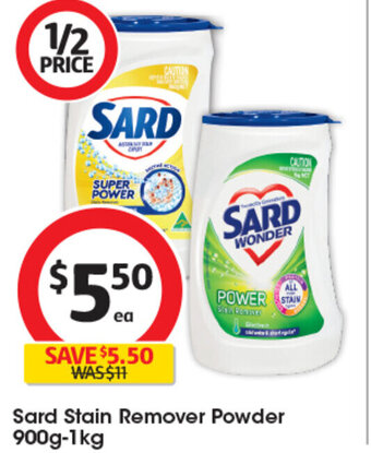 Coles Sard Stain Remover Powder 900g-1kg offer