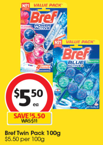 Coles Bref Twin Pack 100g offer