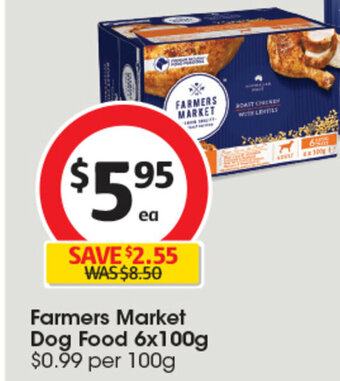 Coles Farmers Market Dog Food 6x100g offer