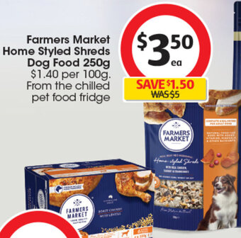 Coles Farmers Market Home Styled Shreds Dog Food 250g offer